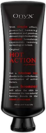 ONYX TAN - HOT ACTION - 150ml BOTTLE - SUNBED TANNING LOTION CREAM