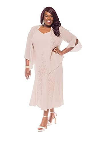 Pink Plus Size Mother Of The Bride Dress With Jacket Plus Size