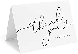 Bliss Collections Black Script Heart Thank You