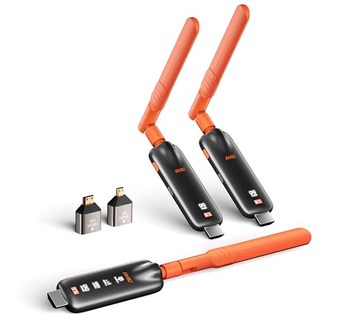 AIMIBO Wireless HDMI Transmitter and 2 Receivers, Wireless Transmission 2026 to up to 6 TVs (50M), 4K 1080P @ 60 Hz Input, 5 dBi Antennas, Low Latency