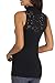 Disbest Women's Tank Tops, Lace Hollow High Neck Sleeveless Stretch Casual Sweater T-Shirt,Black,L/US 8