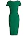 MUXXN Women's 1950s Vintage Short Sleeve Pleated Pencil Dress(XL,Green)
