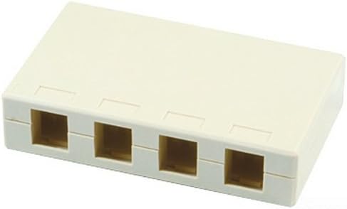Allen Tel Products AT44-15 Versatap Shuttered Surface Mount Box, 4 Ports, With Tamper Resistant Cover And Adhesive Mounting Tape, White