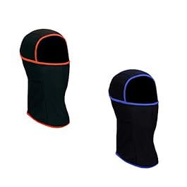 Coreteq Quick Dry Balaclava Face Cover Cap 4-way Stretch Spandex Riding Cycling Ski Mask Helmet Liner (Pack of 2) (Blue + Orange)