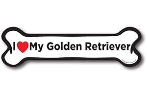 Magnet Me Up I Love My Golden Retriever Dog Bone Magnet Decal, 2x7 Inches, Heavy Duty Automotive Magnet for Car Truck SUV