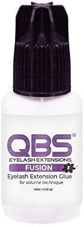 QBS® Fusion Eyelash Extension Glue | Professional Black Adhesive for Lash Extensions | Long Lasting Eyelash Glue with 7 Week Retention | Waterproof Bonding Glue for Semi Permanent Lashes (5g)