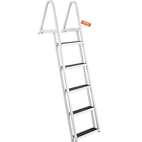 VEVOR Removable Dock Ladder 5 Steps, 350 lbs Load Capacity, Pontoon