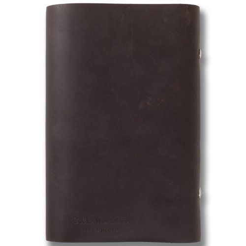 ANCICRAFT Leather Journal Small A6 Diary Notebook Refillable with Flower Vase Lock 6-ring Binder Lined Craft Paper (Dark brown flower vase lock A6) - Thumbnail 3