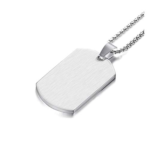 BAIYI Medical Alert ID Necklace Stainless Steel Hollow Out Dog Tag for Men Women 24 inch Free Engraving