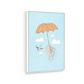 Framed Canvas Wall Art for Living Room, Bedroom Cartoon Bunny Canvas Prints for Home Decoration Ready to Hanging - 16x24 inches