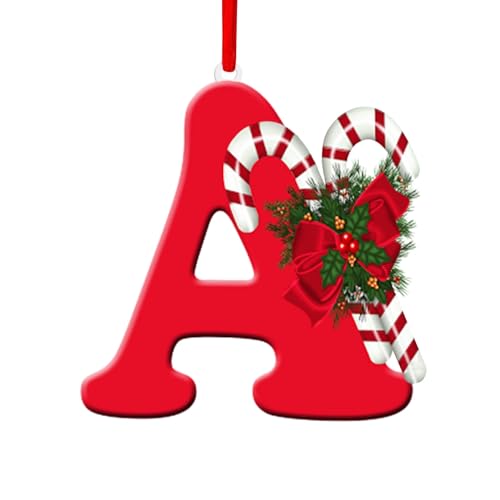 26 Letter Ornaments Christmas Tree Decoration,Personalized DIY Christmas Ornaments, Hanging Xmas Alphabet Letters Ornaments Decorations (A)