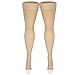 NuVein Medical Compression Stockings, 20-30 mmHg Support, Women & Men Thigh Length Hose, Open Toe, Beige, X-Large