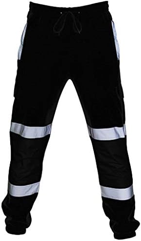 Men's Work Pants Reflective Combat Pants High Visibility Night Running Jogging Joggers Trousers Workwear
