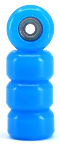 Teak Tuning CNC Polyurethane Fingerboard Bearing Wheels, Light Blue - Set of 4 Wheels - Durable Material with a Hard Durometer