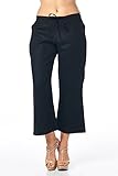 High Style Women's Casual 100% linen capri pants with drawstring tie