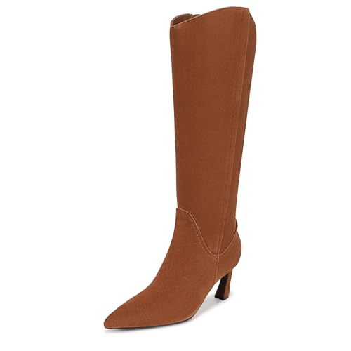 Naturalizer Women's Emily Extra Wide Calf Knee High Boot Dark Chestnut Brown Su…