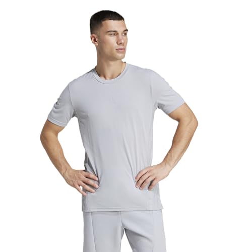 Adidas Men's Designed for Training 3-Stripes T-Shirt, Halo Silver, XX-Large