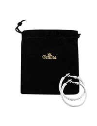 Bellina - Pendientes de aro con cristales austriacos brillantes, para novia, con estrás de alto brillo, para uso en interiores y exteriores, cómodos, se pueden combinar con cualquier ropa para mujeres, adolescentes y niñas, en bolsa de regalo
