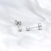 Lavishe Rhodium Plated 925 Sterling Silver Bead Round Ball Earrings Studs 3mm