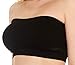 Padded Bandeau Top Bando Bra for Women Tube Tops (One Size, 2 Black, White, Taupe, Pink, Tan)