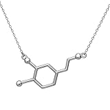 Dopamine Molecule Necklace in 925 Sterling Silver by Silver Phantom Jewelry