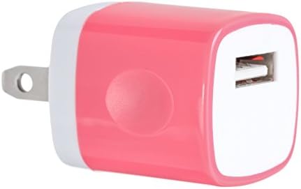 1PC Hot Pink Universal USB Port Colors USB AC/DC Power Adapter Home Wall Charger Plug W/ Easy Grip for iPhone 7/7 plus 6/6 plus Samsung Galaxy S5 S4 S13¡­