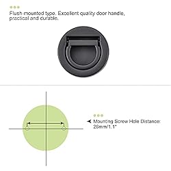 uxcell Flush Pull Ring Handle 40.5x11mm, Plane
