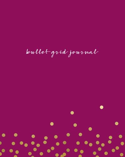 Bullet  Grid Journal: Pink and Gold Dots, 150 Dot Grid Pages, 8x10, Professionally Designed