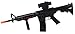 Super Action Toy Gun M4 Rifle w/ Lights, Sounds, Scope, Vibrating Recoil Action, Ultraviolet Blue Light Piece, & Grip Extension