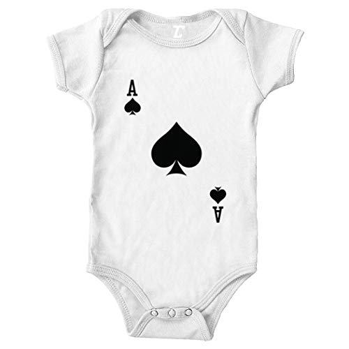 Playing Card - Heart Spade Club Diamond Bodysuit (White, 6 Months)