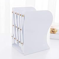 PUNCIA Expandable Bookcase Desktop Bookend Stand Holder Adjustable Book Rack for Kid Children Student Book Storage Organizer(White)