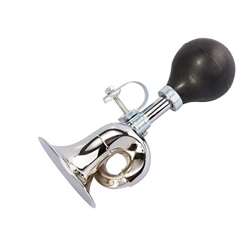 image for Juvale Bugle Horns for Bikes - 2-Pack Metal Bike Horns, Chrome Plated 