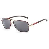 HDCRAFTER Polarized Sunglasses for Men UV400 Protection Lenses Metal Frame
