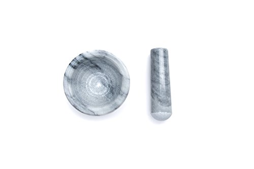 Fox Run Small Marble Mortar and Pestle Set, White, 3.5