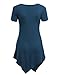 MBJ WT638 Short Sleeve Shirts for Womens Tops Casual V-Neck Summer Clothes Asymmetrical Tunic Blouses XXXL Teal