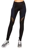 Women Mesh Insert Yoga Workout Capri or Full Legging Pants with EttelLut H.B