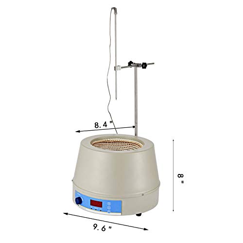 Happybuy Magnetic Stirrer 1400RPM Magnetic Mixer 1000ml Magnetic Stirrer Hot Plate 350W Magnetic Heating Mantle Digital Display Magnetic Stirrer Round Bottom