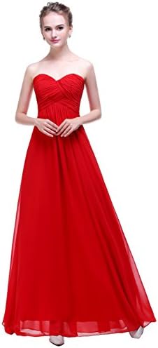 esvor Sweetheart Chiffon Party Prom Bridesmaid Dress Long Evening Gown