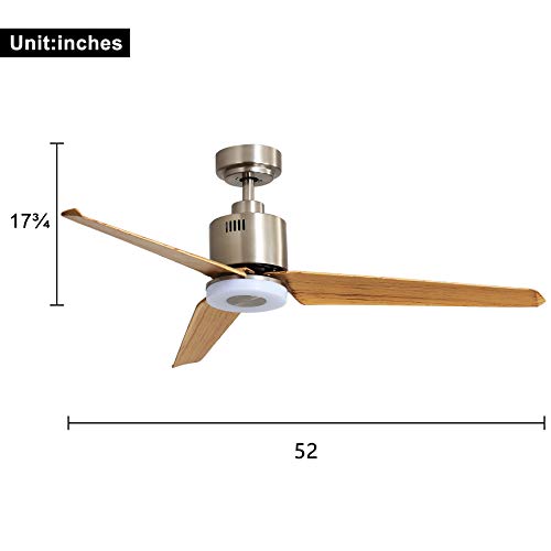 FINXIN Indoor Ceiling Fan Light Fixtures Black Remote LED 54 Ceiling