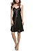 Avidlove Women\'s Nightshirts Satin Chemises Slip Sleepwear,Black (FBA),X-Large