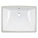 Friho 18.5''x13.8''x7.9'' Modern Sleek Rectangular Undermount Vanity Sink Porcelain Ceramic Lavatory Bathroom Sink,White With Overflow