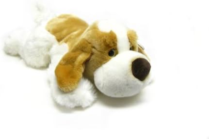 Lying White and Brown Dog with Moving Tail 15" by Toys One