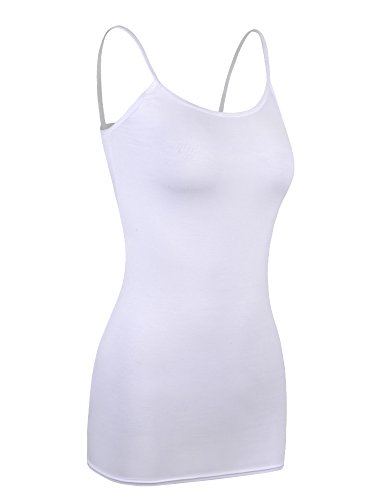 WILLBOND 3 Pieces Women Basic Layering Long Tanks Adjustable Spaghetti Strap Cami Camisole Tank Top (Color Set 4, XX-Large)