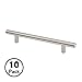 Alzassbg 10 Pack Brushed Satin Nickel Cabinet Pulls, 5 Inch(128mm) Hole Centers Cabinet Handles Kitchen Hardware T Bar European Style Drawer Handle Pull AL3011SN