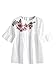 Floerns Women's Flower Embroidery Loose Casual Babydoll Top Blouse