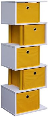 Zig Zag 15 in. W x 11.6 in. D Yellow and White Drawer Storage Decorative Shelf