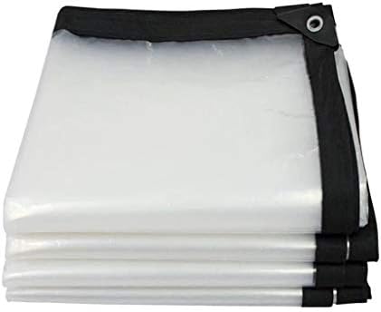 JLDNC Clear Transparent Tarp, 5.1Mil Thick Tarp Cover Waterproof Multi-Purpose Poly Tarpaulin with Grommets/Reversible,9x12Ft/3x4m
