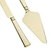 Ella Celebration Wedding Cake Knife and Server Set, Cutting Set for Bride and Groom, Modern Servers (Light Gold)