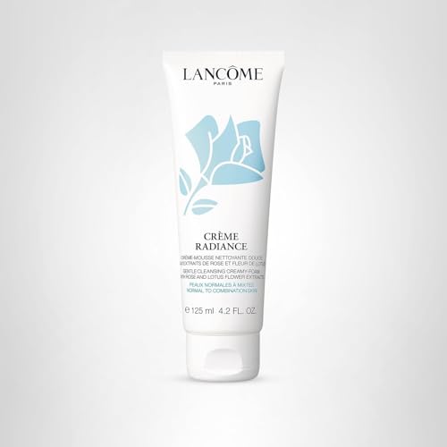 Lancme Crme Radiance Cream-to-Foam Cleanser | Gentle Purifying Facial Cleanser to Remove Waterproof Makeup & Clarify Pores | For Normal & Combination Skin | 4.2 Fl Oz