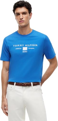 Brand Love Mono Stack Tee MW0MW42365 S/S T-Shirt, Bleu, M